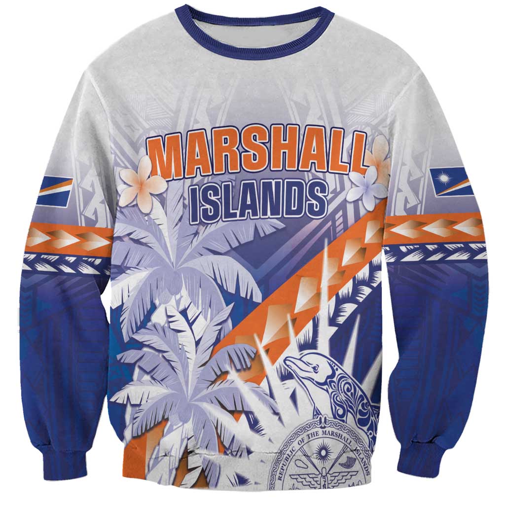 Personalised Marshall Islands Manit Day Sweatshirt Polynesian Tribal Tattoo Tropical Style