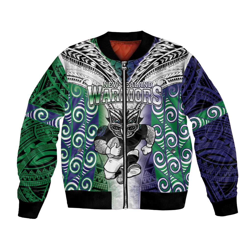 Custom New Zealand Warrior Bomber Jacket Maori Tribal Pattern