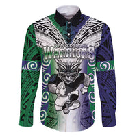 Custom New Zealand Warrior Family Matching Long Sleeve Bodycon Dress and Hawaiian Shirt Maori Tribal Pattern