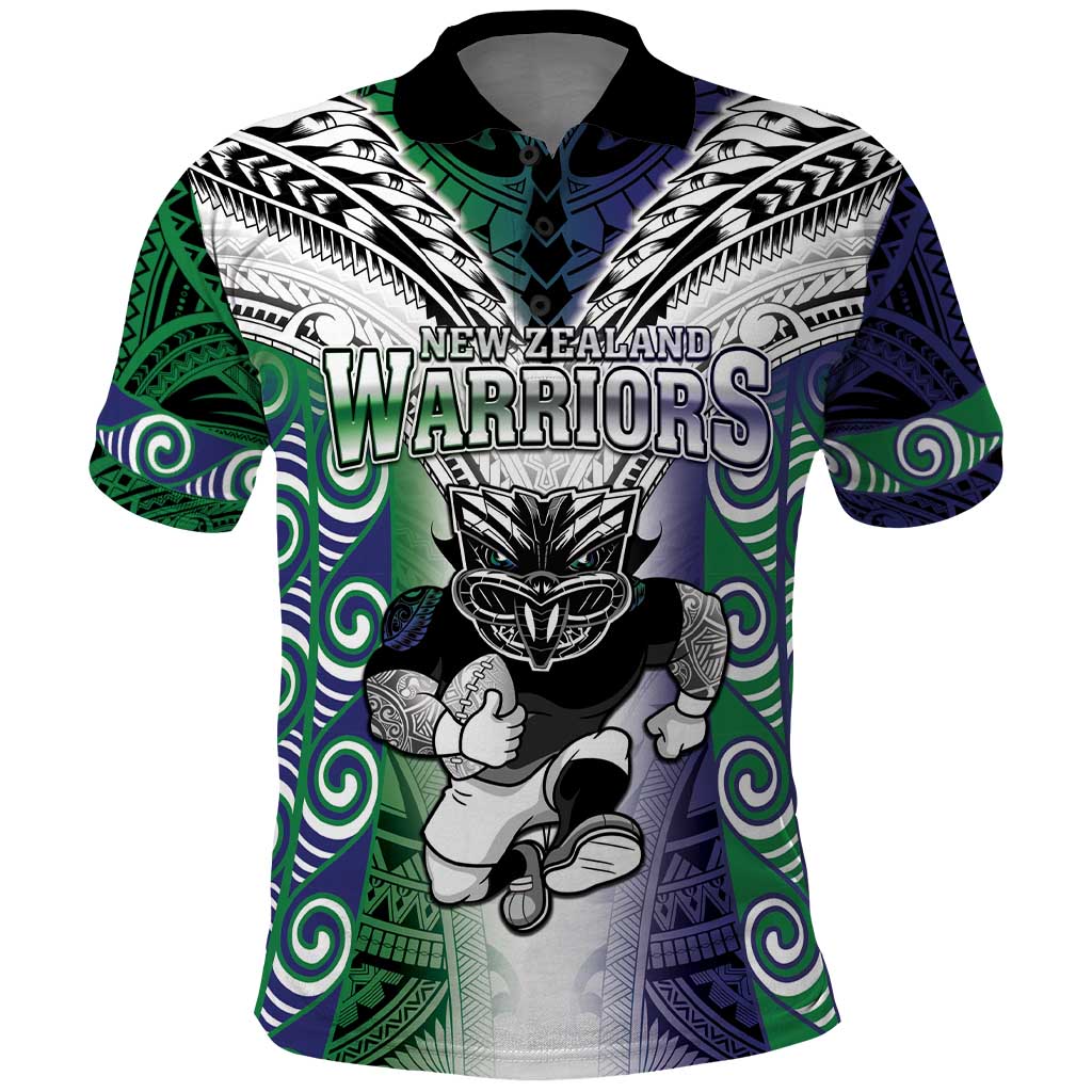 Custom New Zealand Warrior Polo Shirt Maori Tribal Pattern LT05 Green - Polynesian Pride
