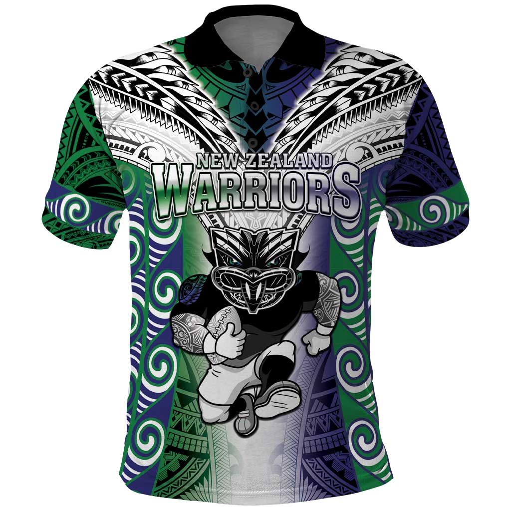 Custom New Zealand Warrior Polo Shirt Maori Tribal Pattern