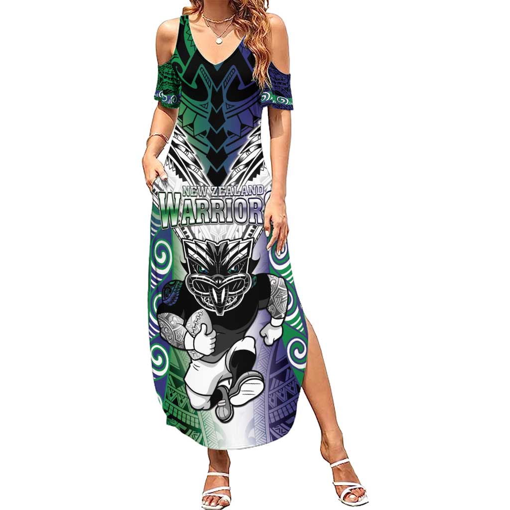 Custom New Zealand Warrior Summer Maxi Dress Maori Tribal Pattern