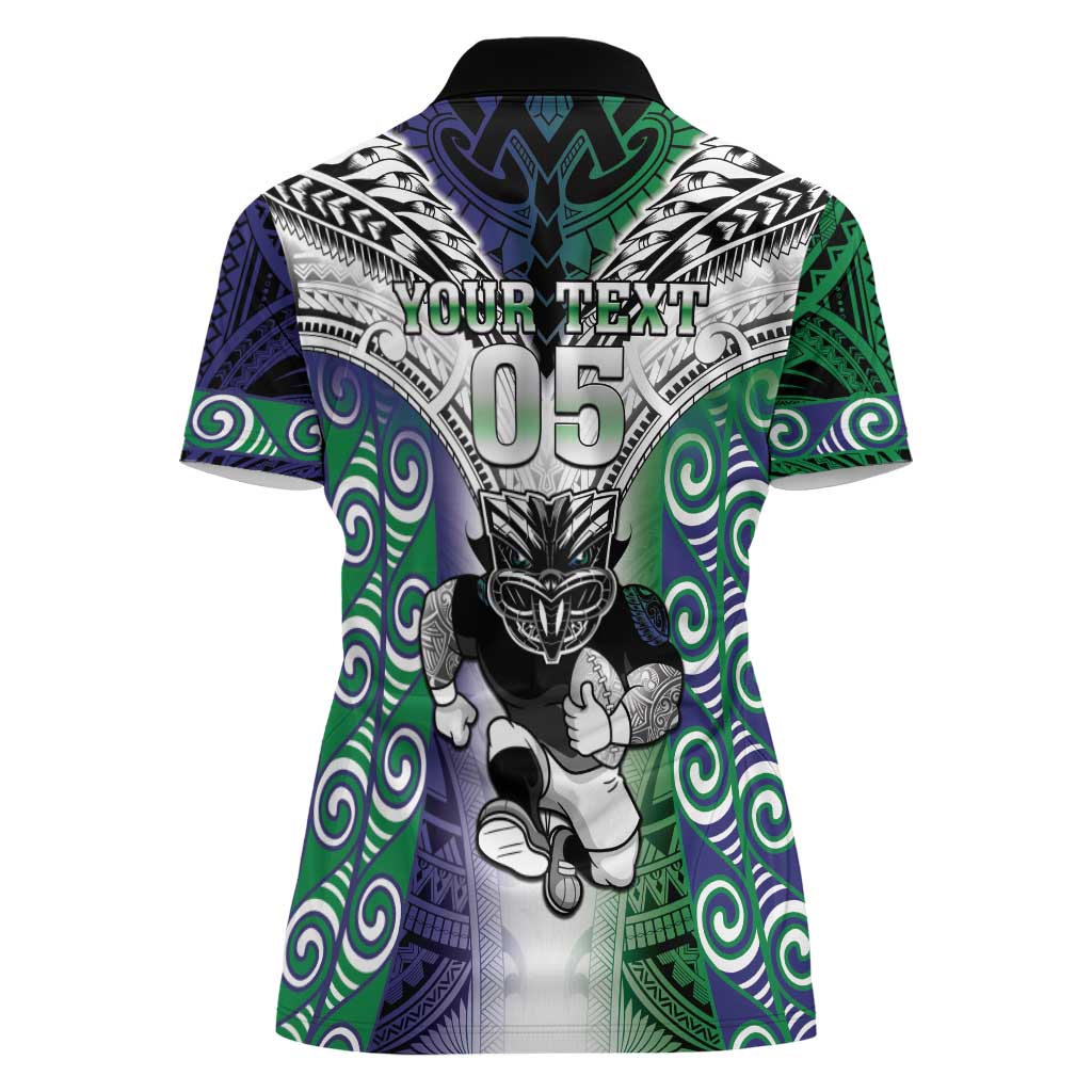 Custom New Zealand Warrior Women Polo Shirt Maori Tribal Pattern