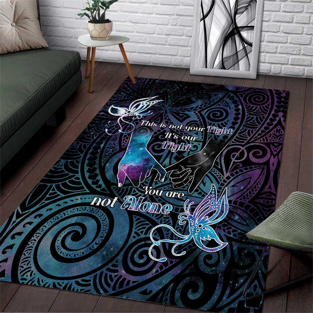 Suicide Awareness Area Rug You Are Not Alone - Polynesian Pride