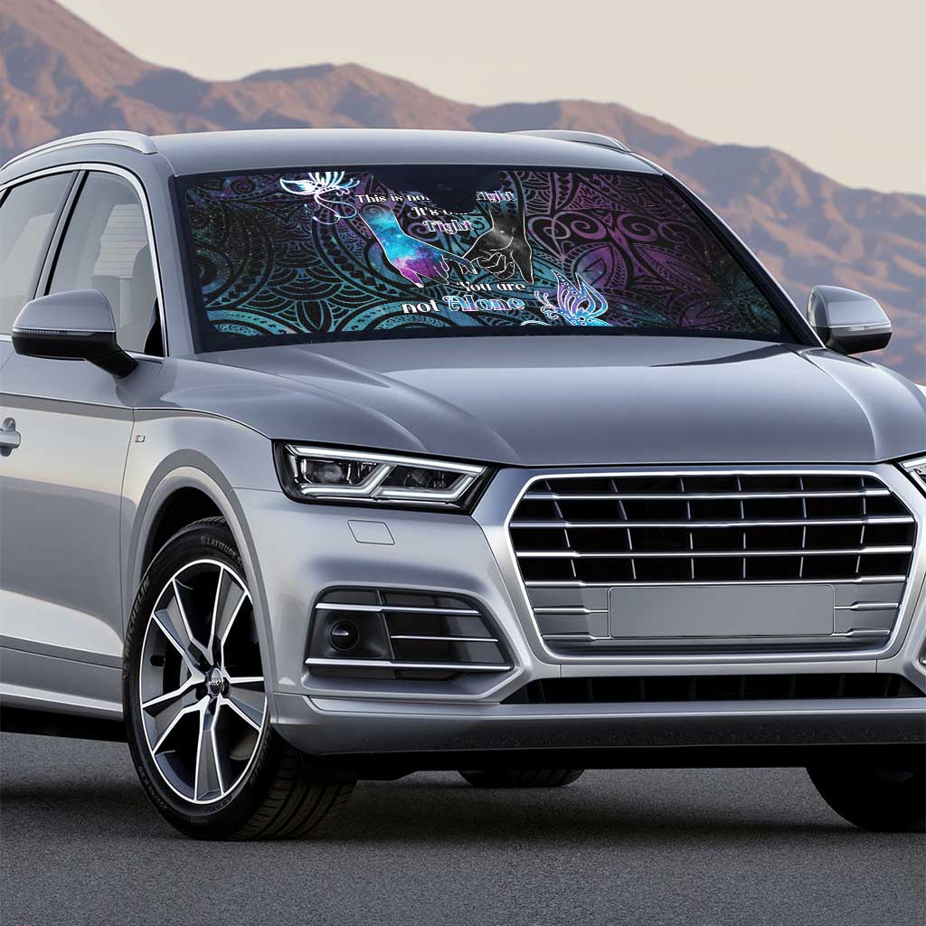 Suicide Awareness Auto Sun Shade You Are Not Alone - Polynesian Pride