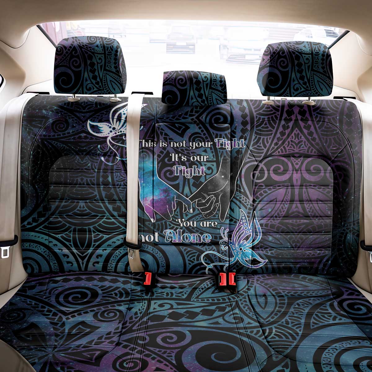 Suicide Awareness Back Car Seat Cover You Are Not Alone - Polynesian Pride