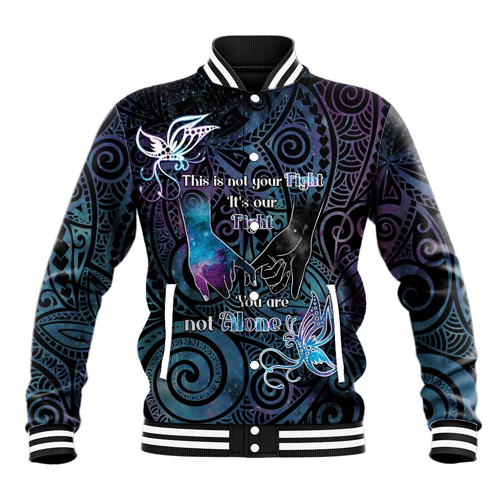 Suicide Awareness Baseball Jacket You Are Not Alone - Polynesian Pride