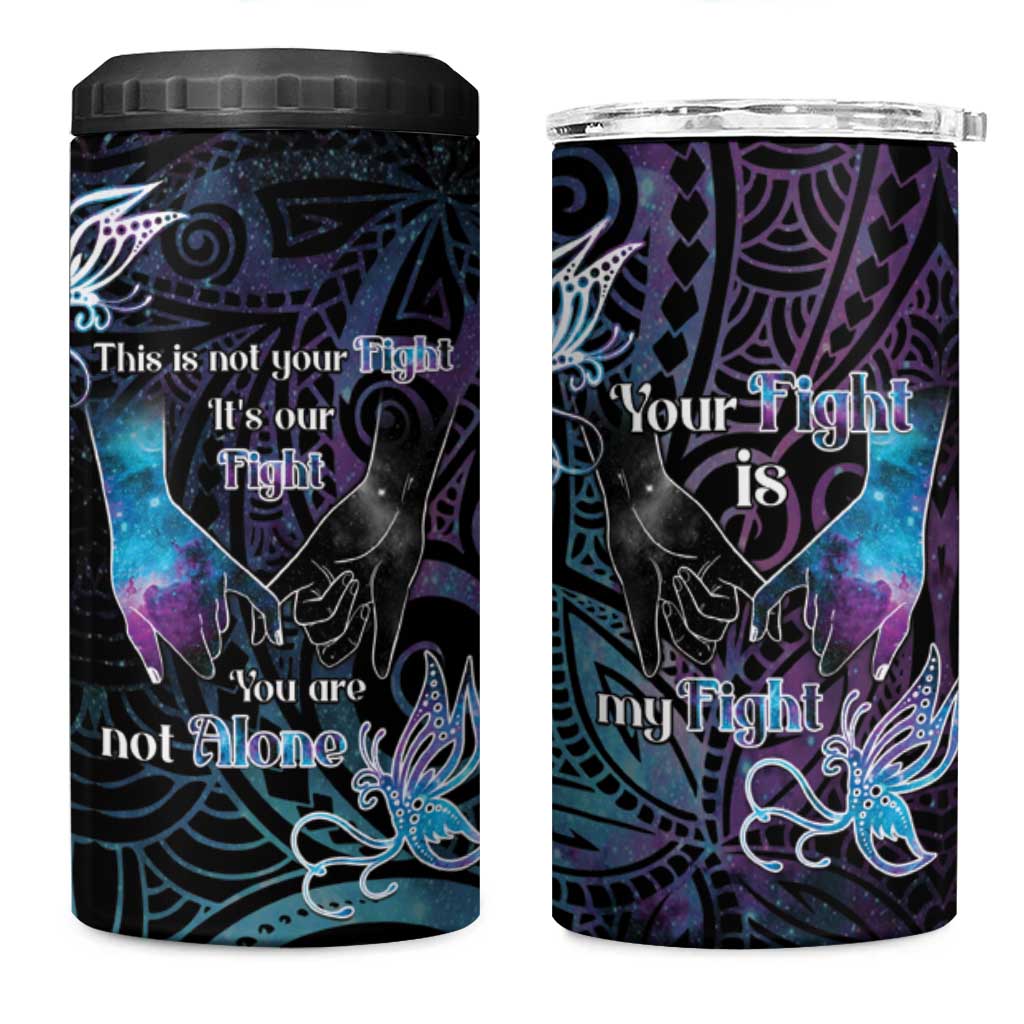 Suicide Awareness 4 in 1 Can Cooler Tumbler You Are Not Alone - Polynesian Pride