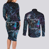 Suicide Awareness Couples Matching Long Sleeve Bodycon Dress and Long Sleeve Button Shirt You Are Not Alone - Polynesian Pride