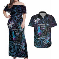 Suicide Awareness Couples Matching Off Shoulder Maxi Dress and Hawaiian Shirt You Are Not Alone - Polynesian Pride