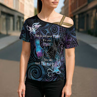 Suicide Awareness Cross Shoulder Shirt You Are Not Alone - Polynesian Pride