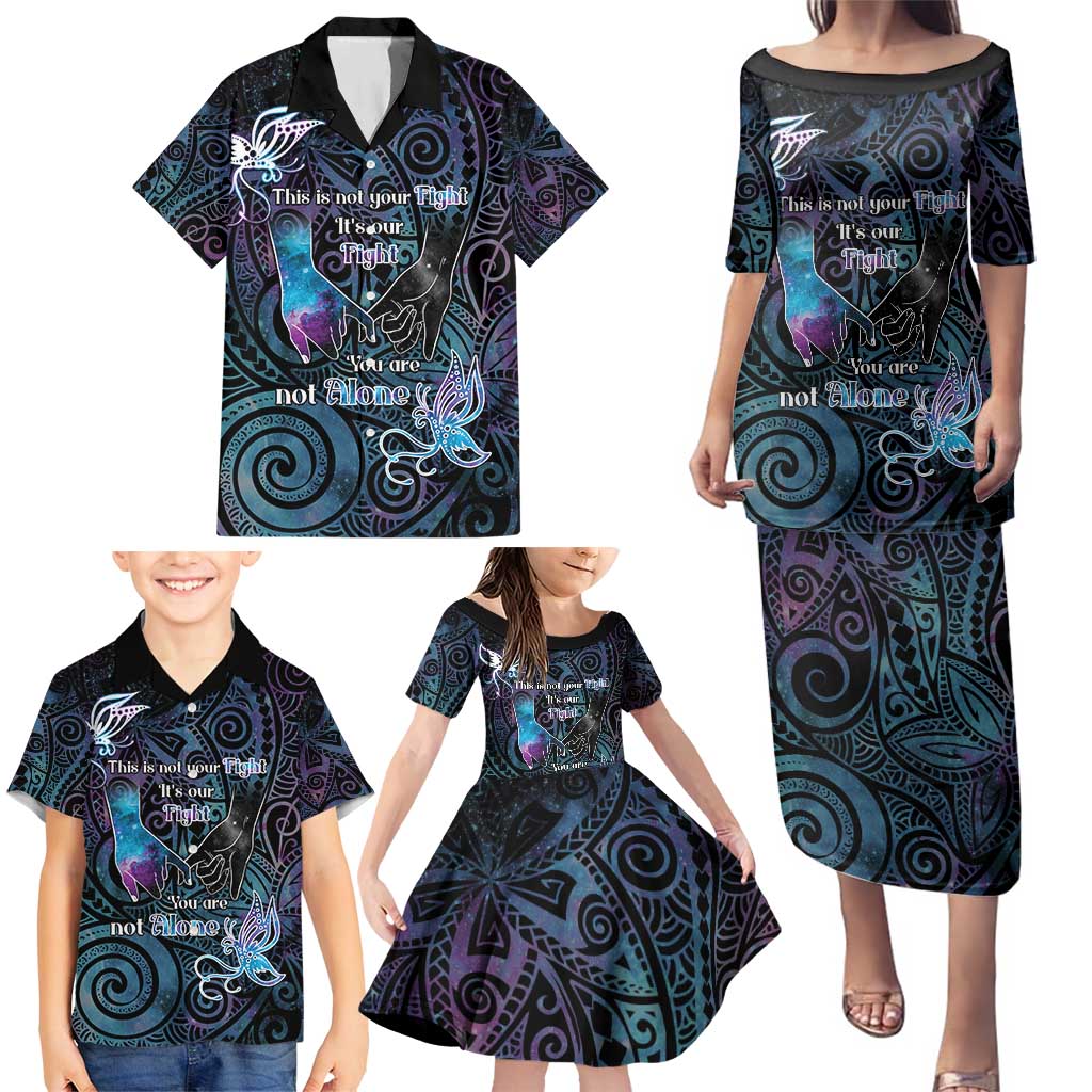Suicide Awareness Family Matching Puletasi and Hawaiian Shirt You Are Not Alone - Polynesian Pride