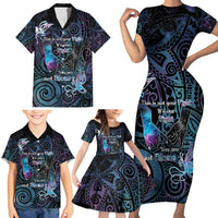 Suicide Awareness Family Matching Short Sleeve Bodycon Dress and Hawaiian Shirt You Are Not Alone - Polynesian Pride