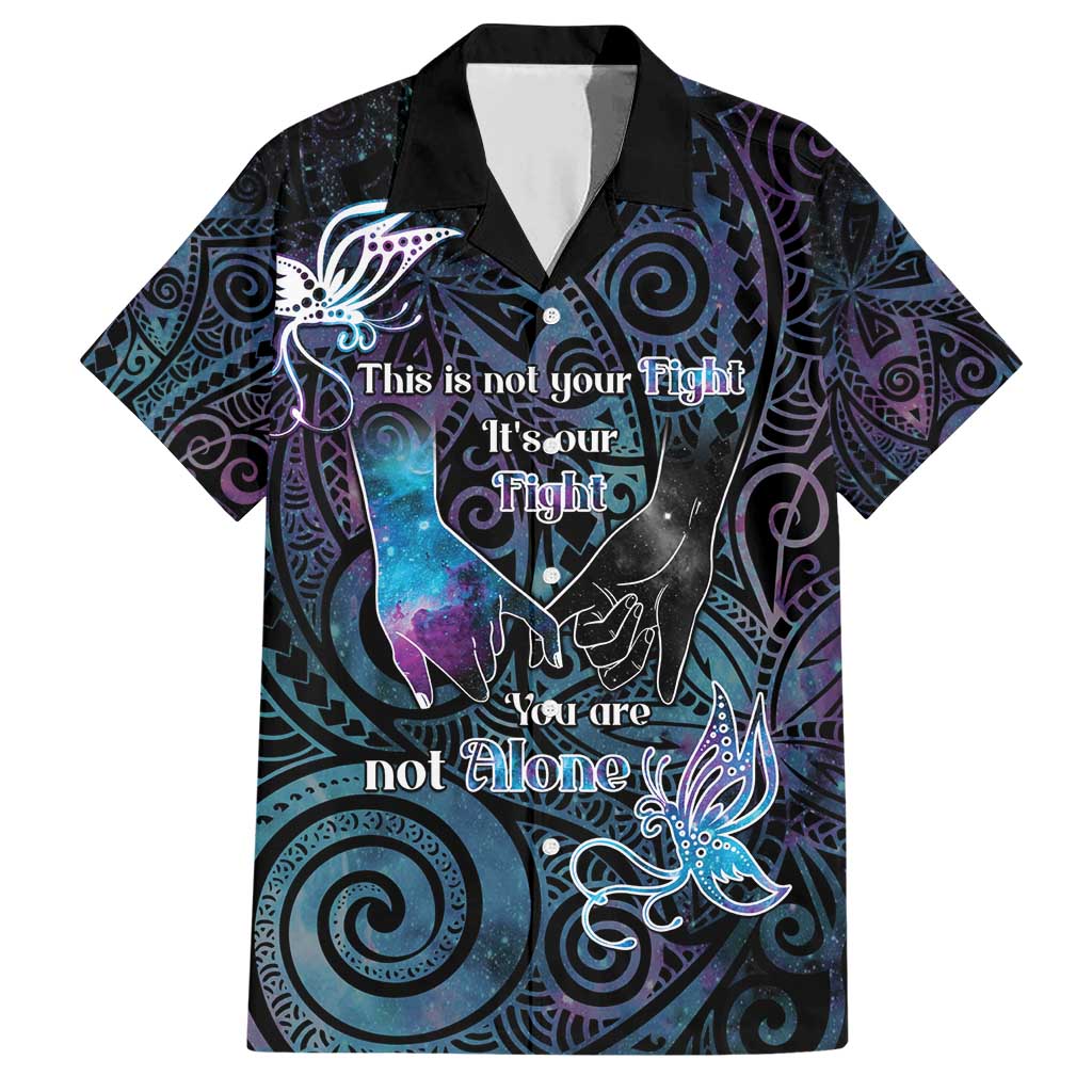 Suicide Awareness Family Matching Short Sleeve Bodycon Dress and Hawaiian Shirt You Are Not Alone - Polynesian Pride