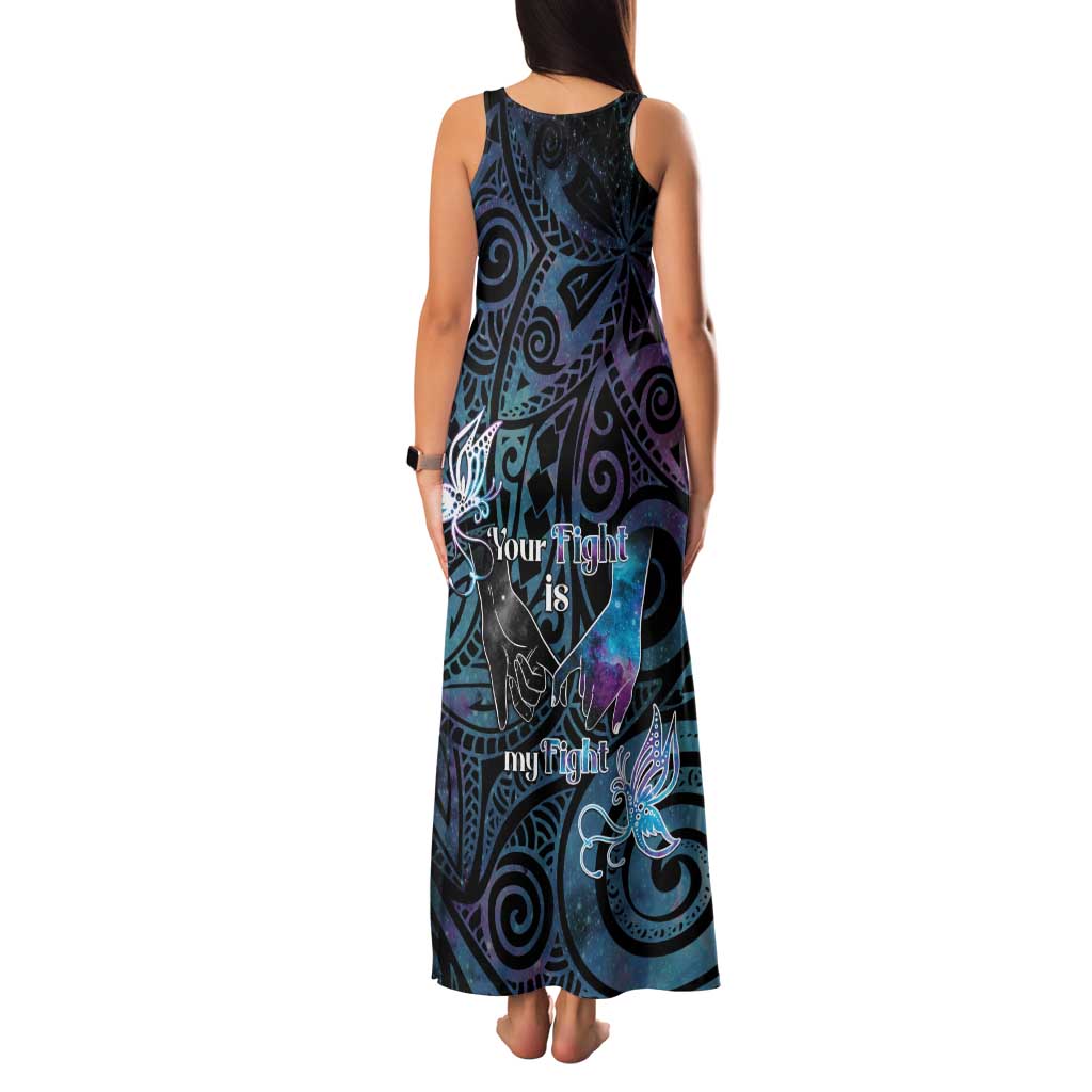 Suicide Awareness Family Matching Tank Maxi Dress and Hawaiian Shirt You Are Not Alone - Polynesian Pride