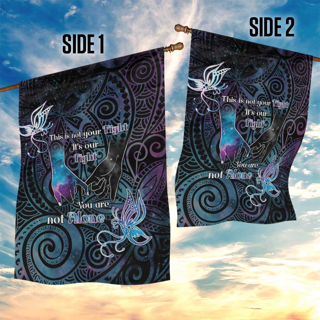 Suicide Awareness Garden Flag You Are Not Alone - Polynesian Pride