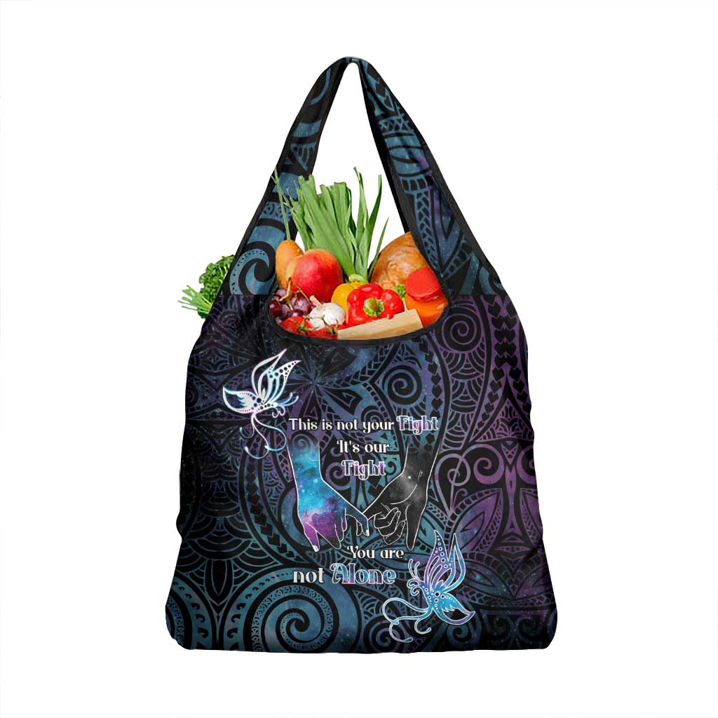 Suicide Awareness Grocery Bag You Are Not Alone - Polynesian Pride