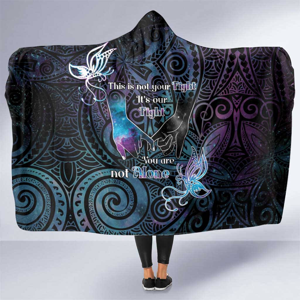 Suicide Awareness Hooded Blanket You Are Not Alone - Polynesian Pride