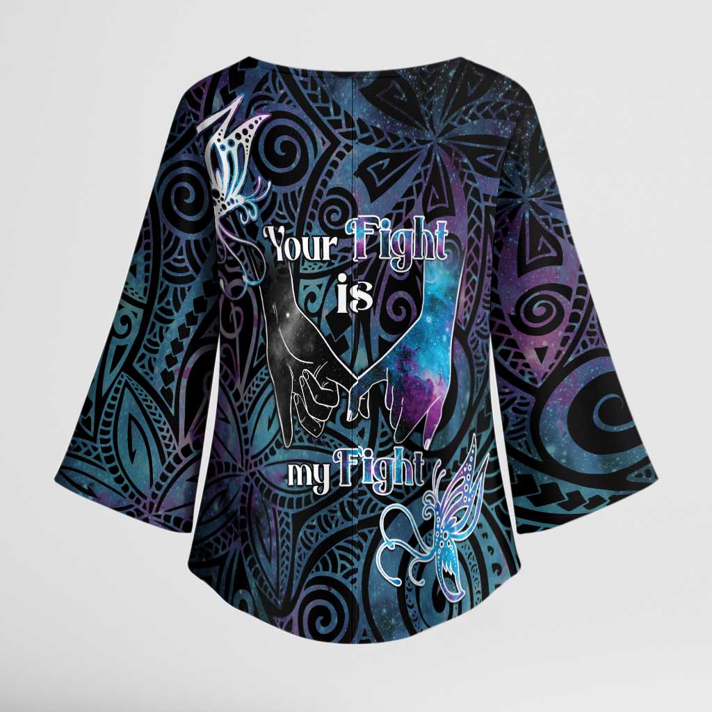 Suicide Awareness Kimono Sleeve Blouse You Are Not Alone - Polynesian Pride