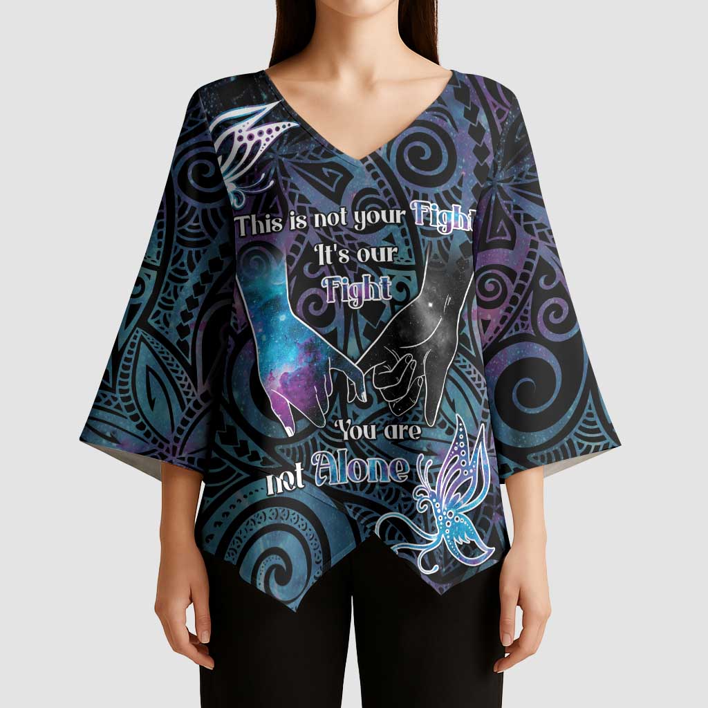 Suicide Awareness Kimono Sleeve Blouse You Are Not Alone - Polynesian Pride