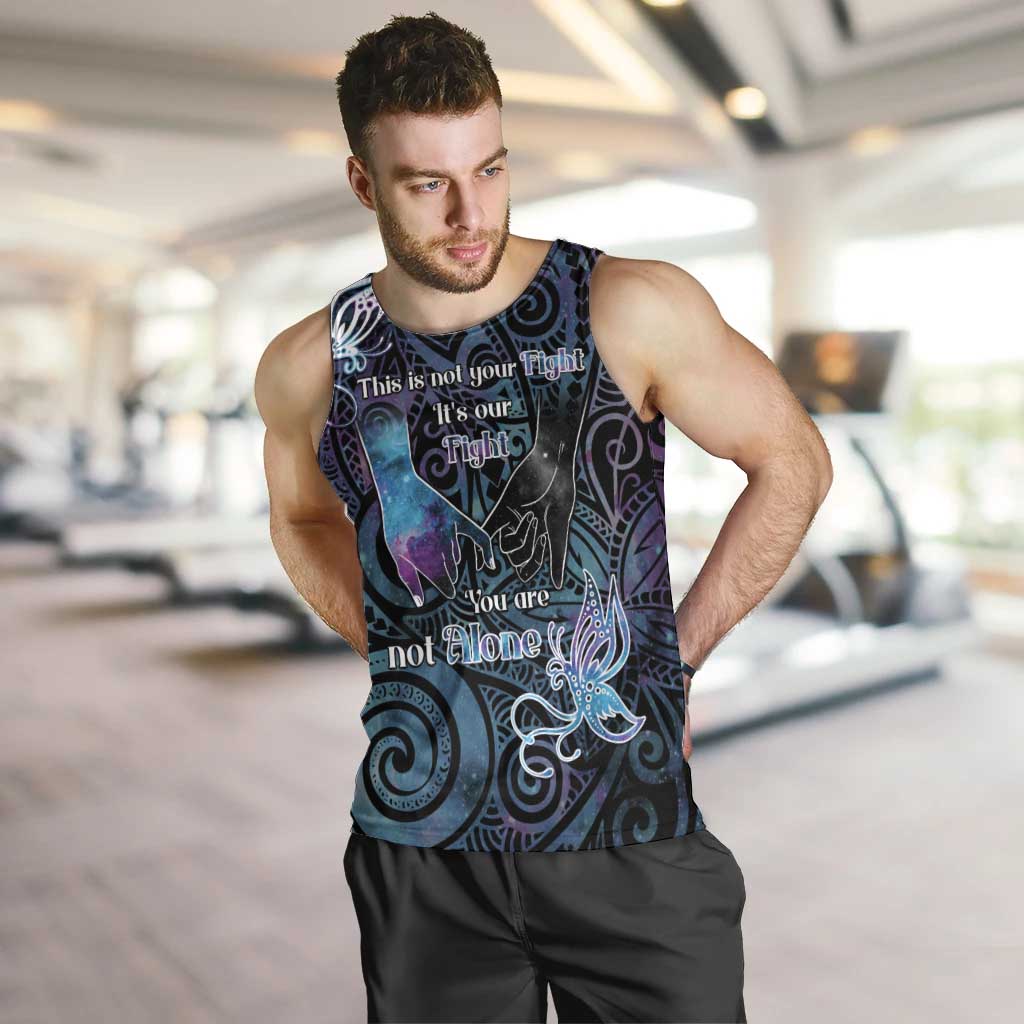 Suicide Awareness Men Tank Top You Are Not Alone - Polynesian Pride
