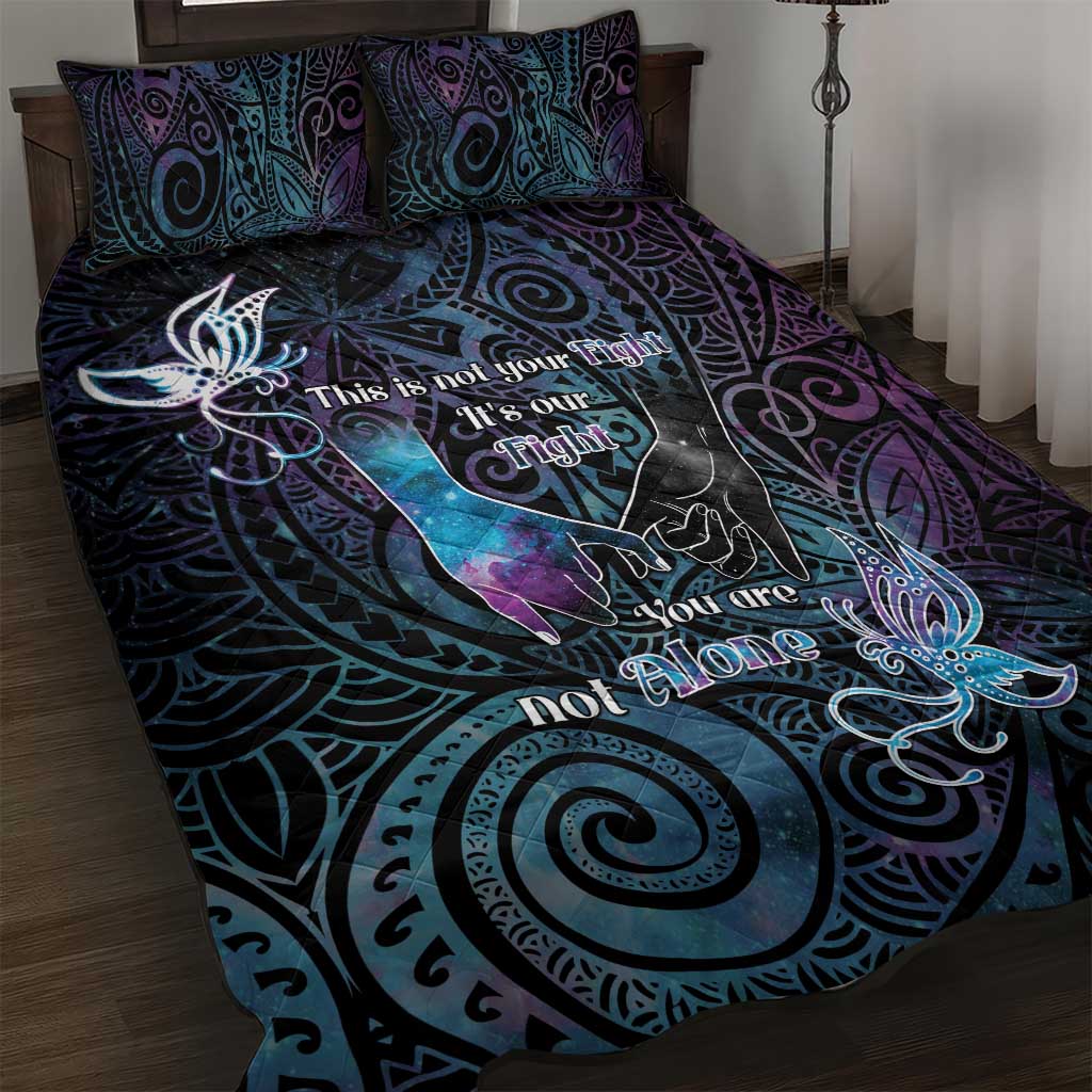 Suicide Awareness Quilt Bed Set You Are Not Alone - Polynesian Pride