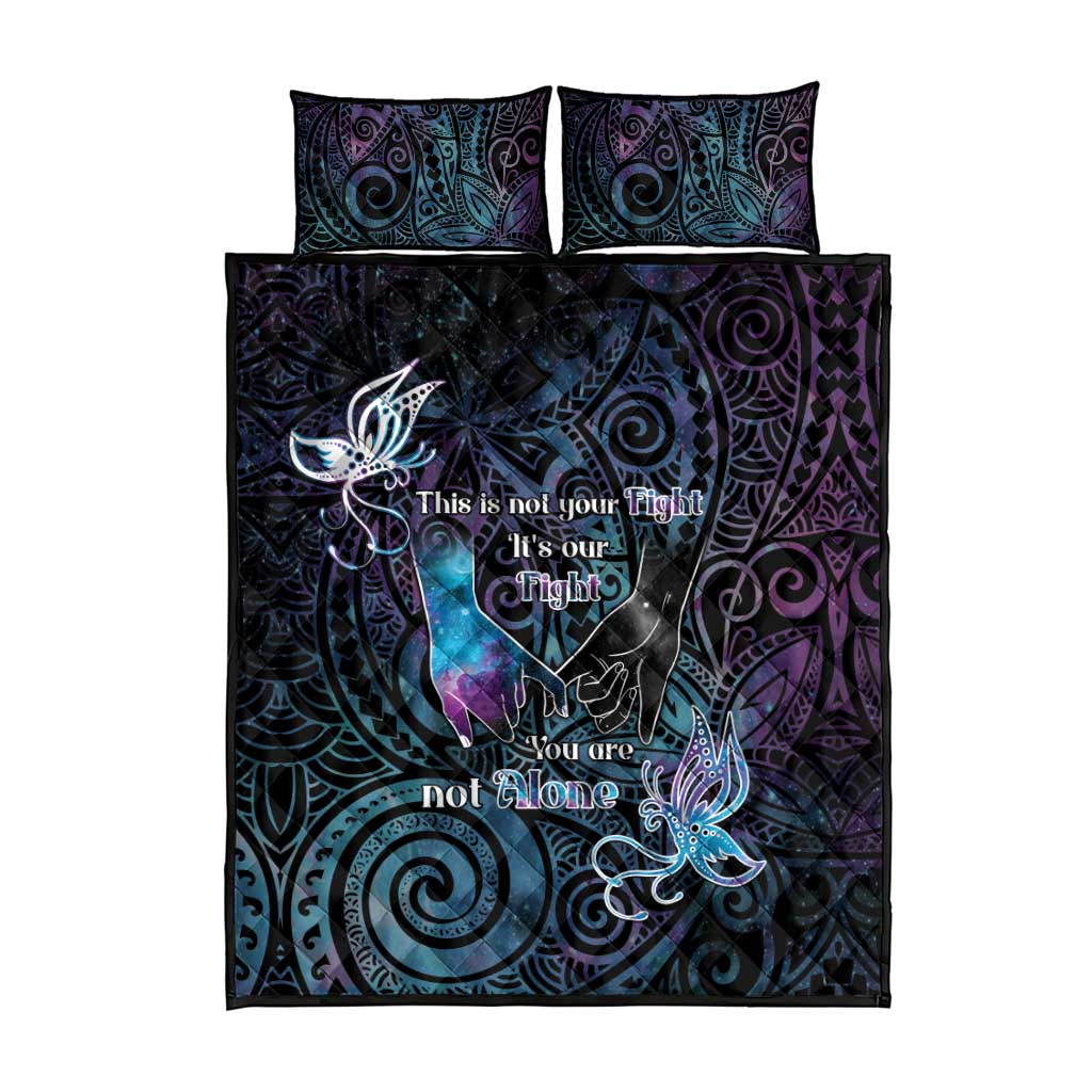 Suicide Awareness Quilt Bed Set You Are Not Alone - Polynesian Pride