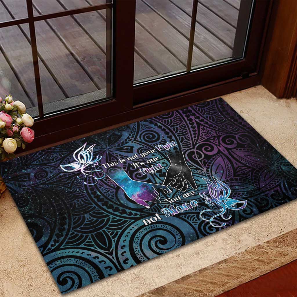 Suicide Awareness Rubber Doormat You Are Not Alone - Polynesian Pride