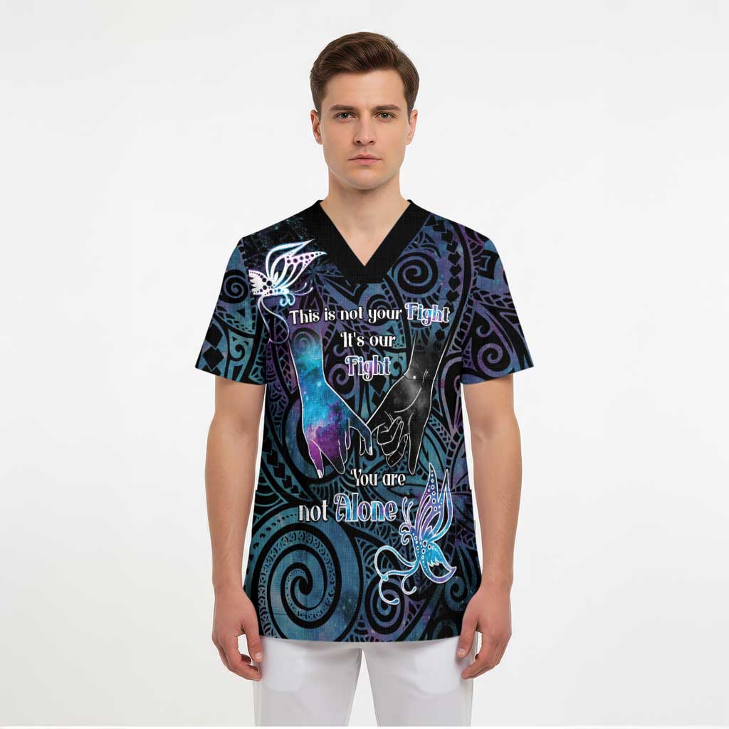Suicide Awareness Scrub Top You Are Not Alone - Polynesian Pride