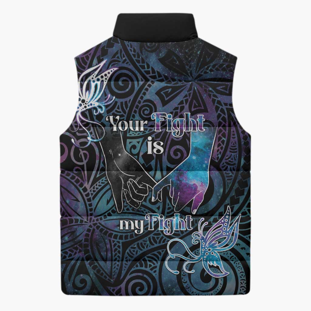 Suicide Awareness Sleeveless Puffer Jacket You Are Not Alone - Polynesian Pride