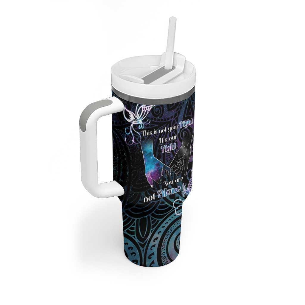 Suicide Awareness Tumbler With Handle You Are Not Alone - Polynesian Pride