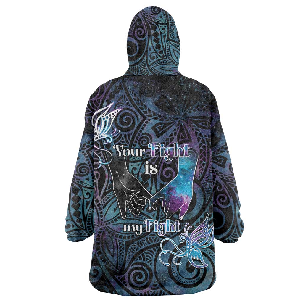 Suicide Awareness Wearable Blanket Hoodie You Are Not Alone - Polynesian Pride