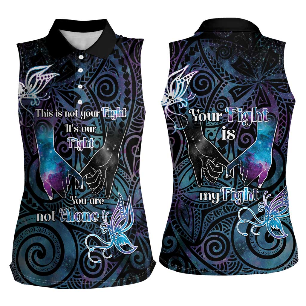 Suicide Awareness Women Sleeveless Polo Shirt You Are Not Alone - Polynesian Pride