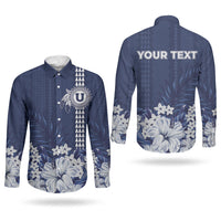 Personalized Utah State Couples Matching Puletasi and Long Sleeve Button Shirt Polynesian Style LT05 - Polynesian Pride