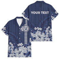 Personalized Utah State Family Matching Off Shoulder Maxi Dress and Hawaiian Shirt Polynesian Style LT05 Dad's Shirt - Short Sleeve Blue - Polynesian Pride