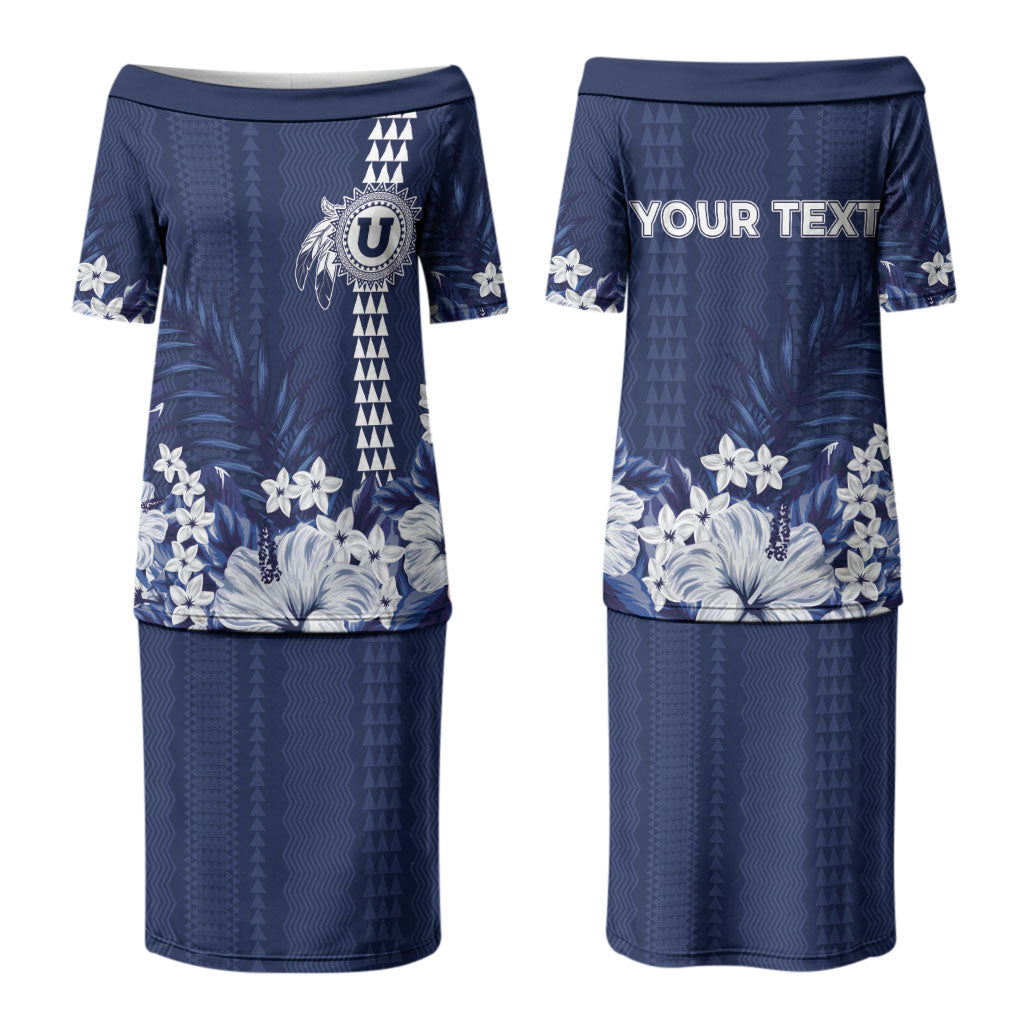 Personalized Utah State Family Matching Puletasi and Hawaiian Shirt Polynesian Style LT05 Mom's Dress Blue - Polynesian Pride