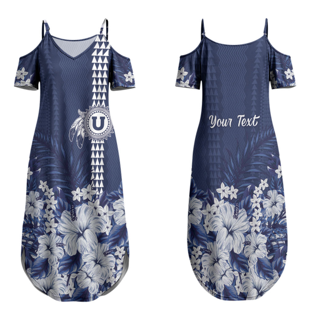 Personalized Utah State Family Matching Summer Maxi Dress and Hawaiian Shirt Polynesian Style LT05 Mom's Dress Blue - Polynesian Pride