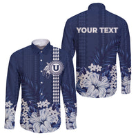 Personalized Utah State Family Matching Summer Maxi Dress and Hawaiian Shirt Polynesian Style LT05 Dad's Shirt - Long Sleeve Blue - Polynesian Pride