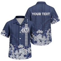 Personalized Utah State Family Matching Summer Maxi Dress and Hawaiian Shirt Polynesian Style LT05 Son's Shirt Blue - Polynesian Pride