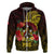 Papua New Guinea Hoodie Coat Of Arms Tropical Flowers Polynesian Pattern LT05 - Polynesian Pride