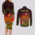 Personalized Papua New Guinea Couples Matching Long Sleeve Bodycon Dress and Long Sleeve Button Shirts Coat Of Arms Tropical Flowers Polynesian Pattern LT05 - Polynesian Pride