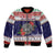 American Samoa Christmas Bomber Jacket Poinsettia La Maunia Le Kilisimasi