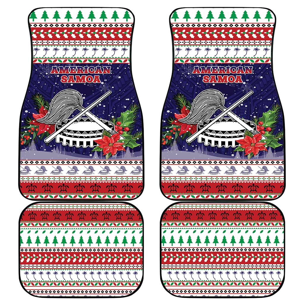American Samoa Christmas Car Mats Poinsettia La Maunia Le Kilisimasi