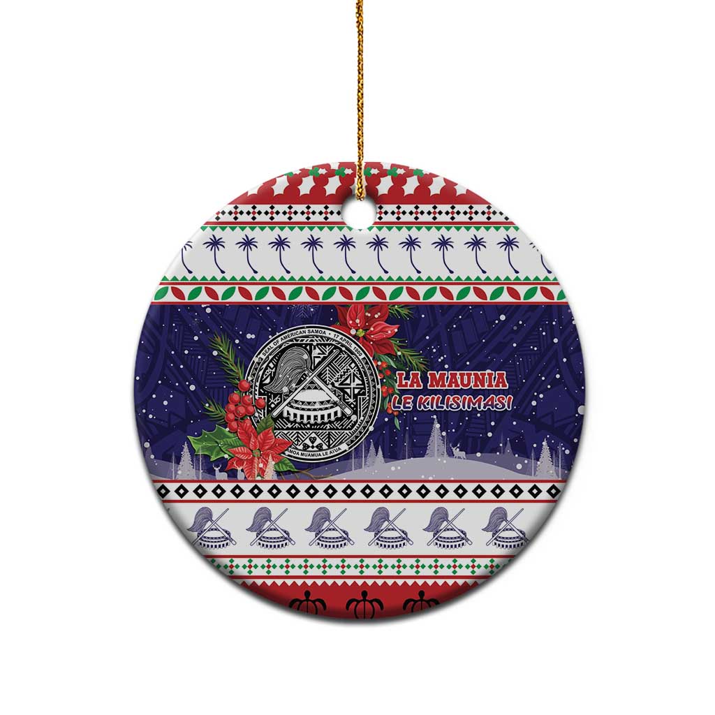 American Samoa Christmas Ceramic Ornament Poinsettia La Maunia Le Kilisimasi