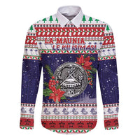 American Samoa Christmas Family Matching Tank Maxi Dress and Hawaiian Shirt Poinsettia La Maunia Le Kilisimasi