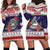 American Samoa Christmas Hoodie Dress Poinsettia La Maunia Le Kilisimasi