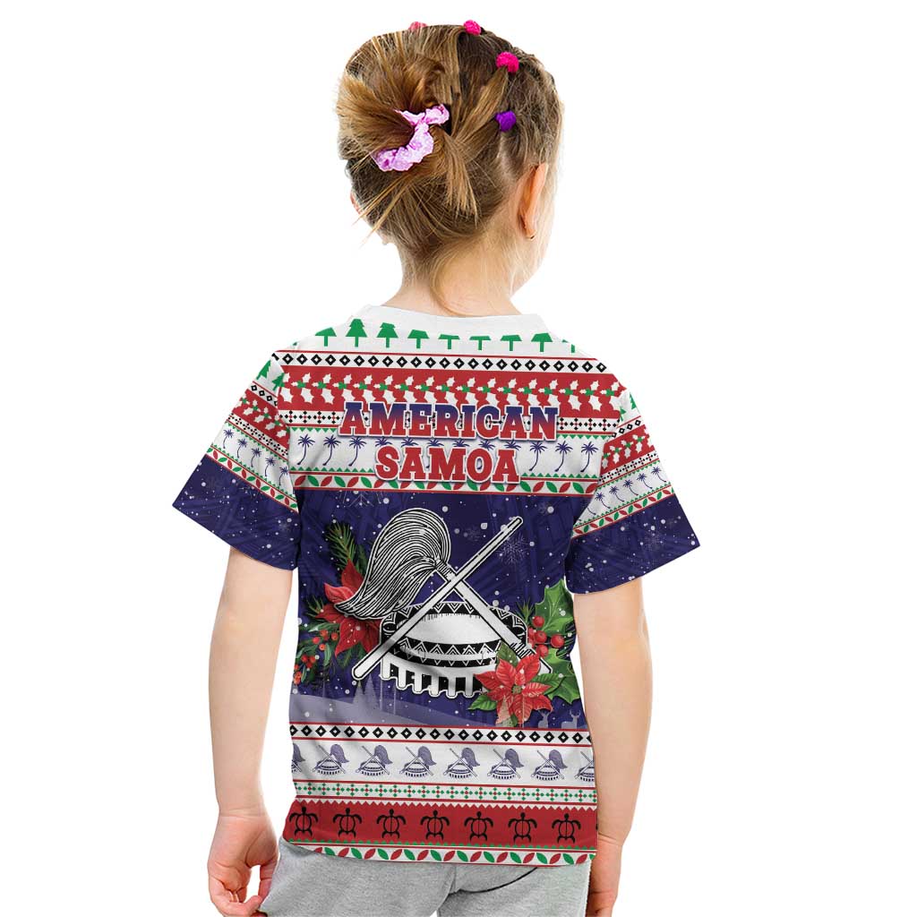 American Samoa Christmas Kid T Shirt Poinsettia La Maunia Le Kilisimasi