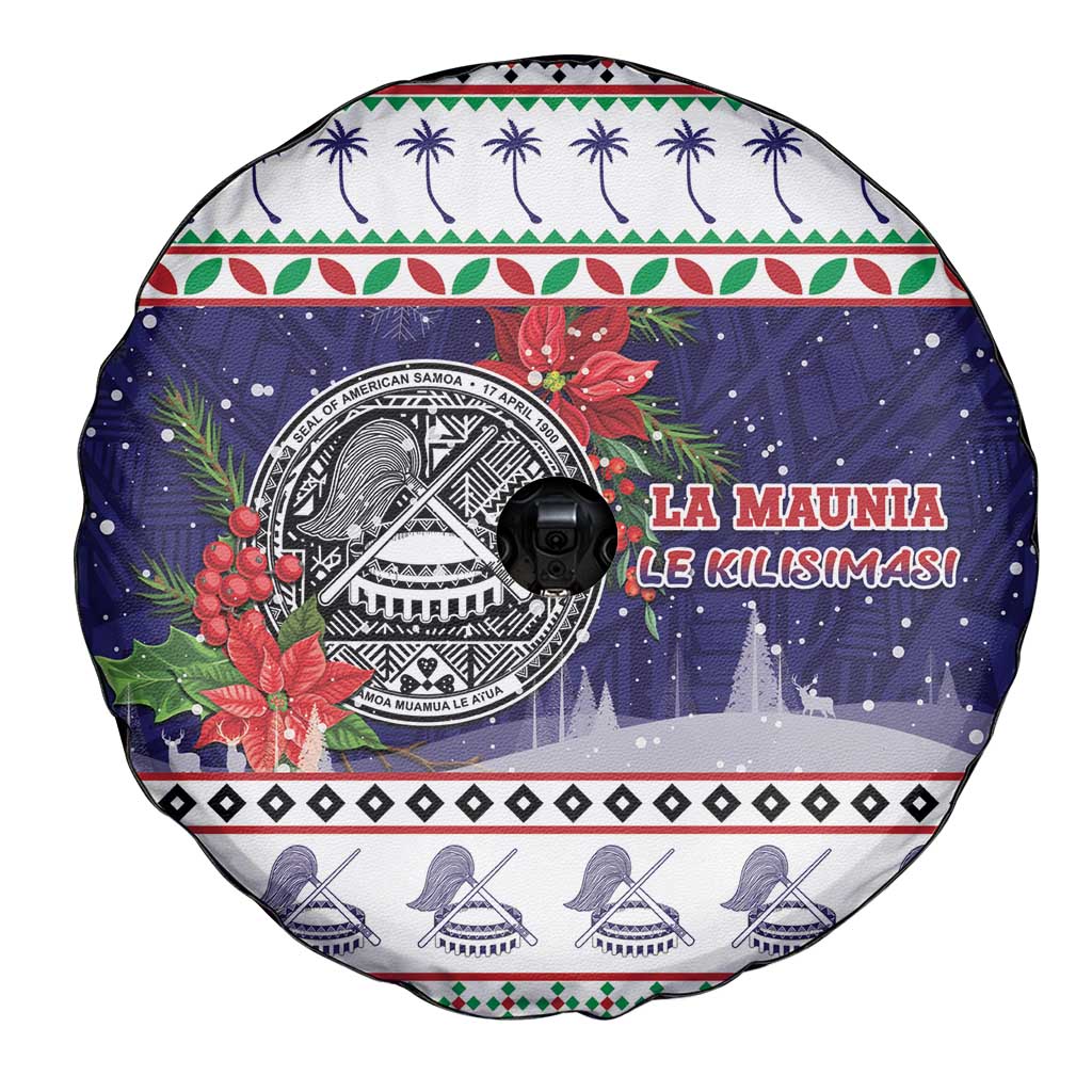American Samoa Christmas Spare Tire Cover Poinsettia La Maunia Le Kilisimasi