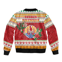 French Polynesia Christmas Bomber Jacket Coat Of Arms Merry Xmas