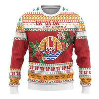 French Polynesia Christmas Ugly Christmas Sweater Coat Of Arms Merry Xmas